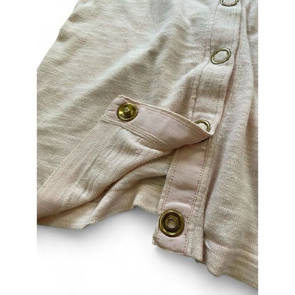 Twelve by twelve Los Angles Pink Ruffle Lace Sleeves Buttons down Women's Top - Picture 7 of 9